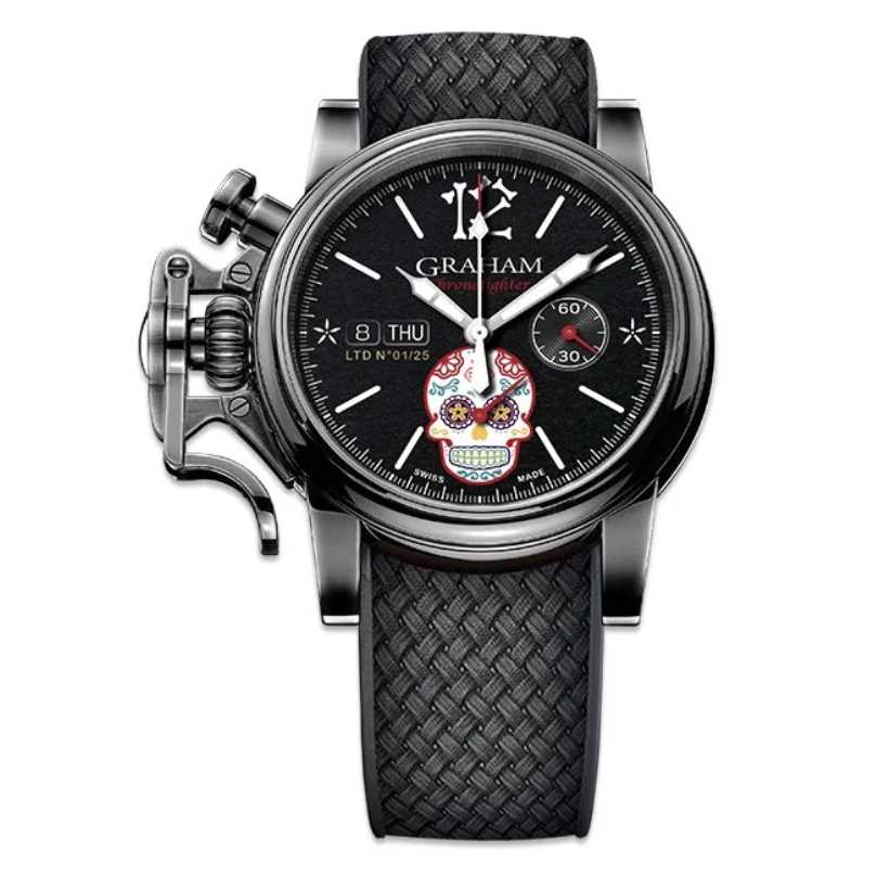 Graham Chronofighter Vintage Ltd Calavera Skull Limited Edition Watch