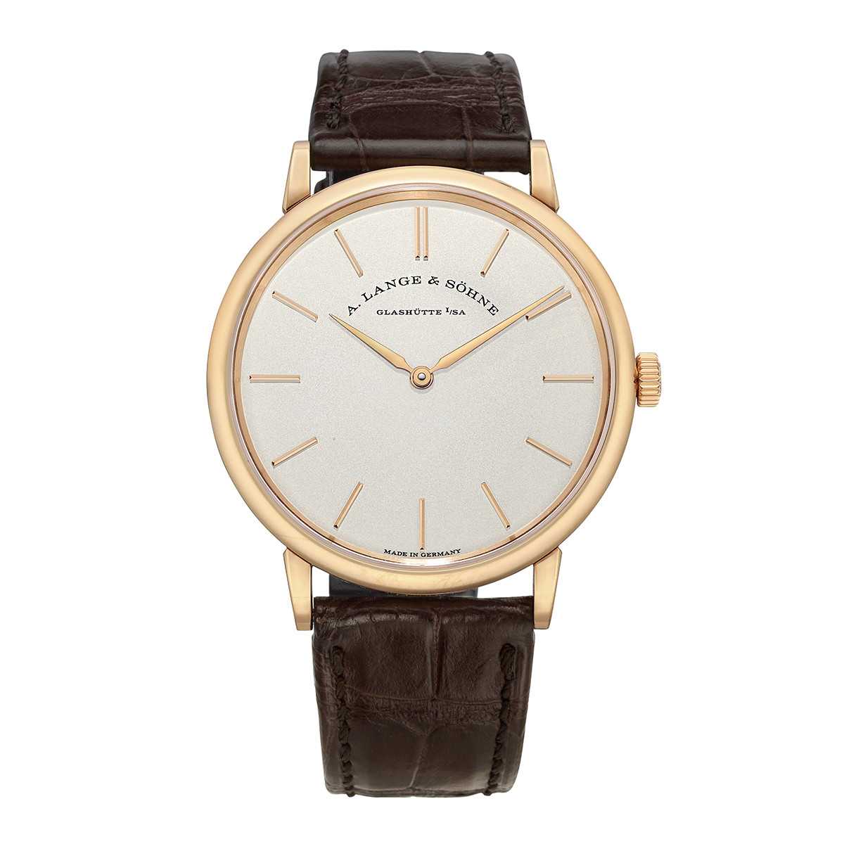 A. Lange & Söhne Saxonia Thin Silver Dial Rose Gold Watch