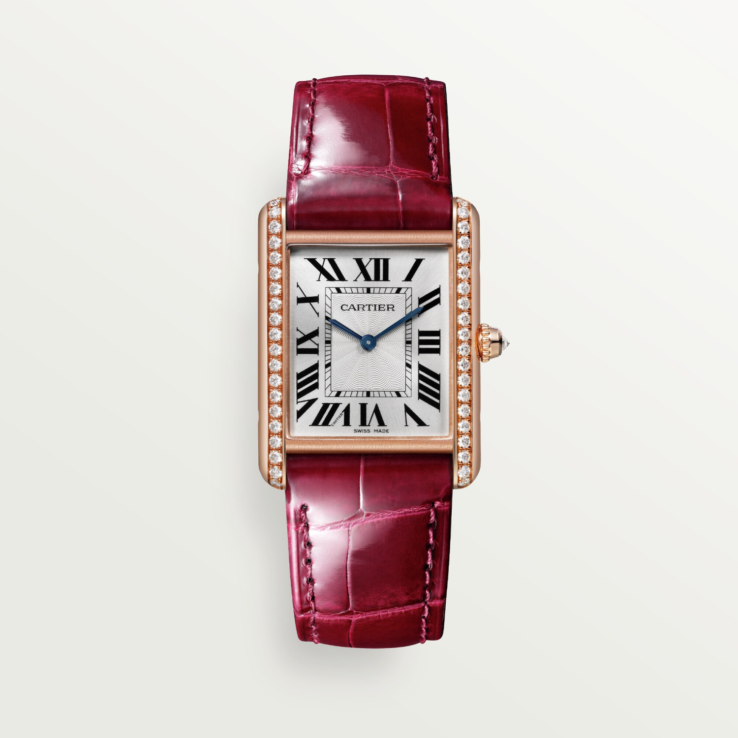 Cartier Tank Louis Cartier Large Silvered 18K Rose Gold Watch WJTA0038 ...