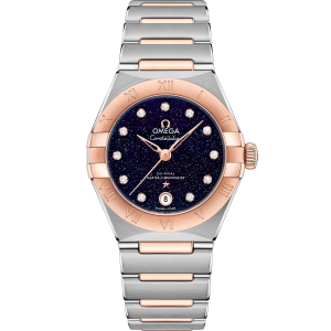 Omega Constellation Blue Silver, pink