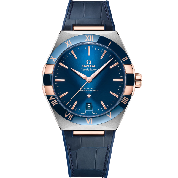 Omega  Constellation Blue Silver, pink