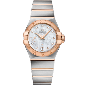 Omega  Constellation White Silver, pink