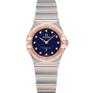 Omega Constellation Blue Silver, pink