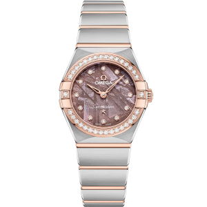Omega  Constellation  Silver, pink