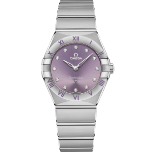 Omega Constellation Purple Silver