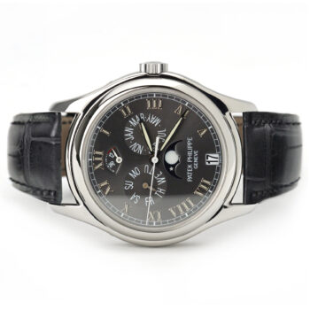 Patek Philippe Complications Annual Calendar Moon Phase Grey Dial Platinum