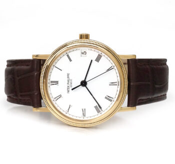 Patek Philippe Calatrava Yellow Gold White Enamel Dial 3802