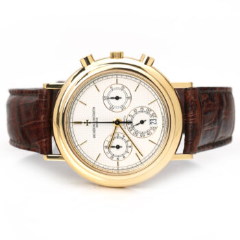 Vacheron Constantin Patrimony Chronograph Date Yellow Gold White Dial