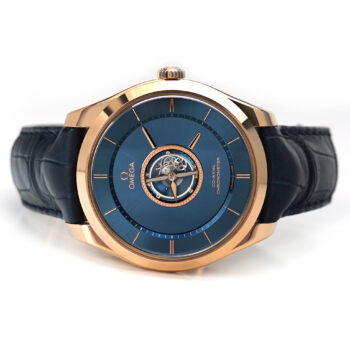 Omega De Ville Central Tourbillon Co-Axial Chronometer Rose Gold Blue Dial