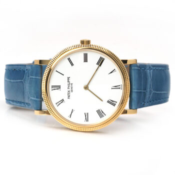 Patek Philippe Calatrava Yellow Gold White Enamel Dial Clous de Paris