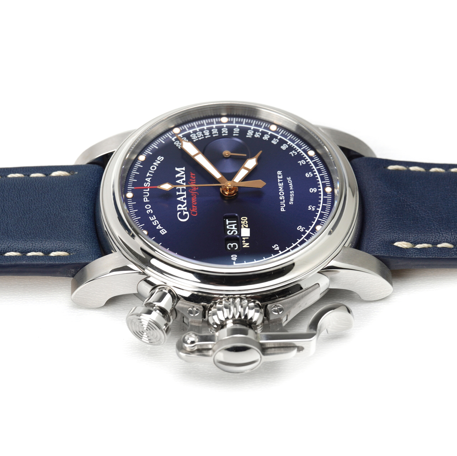 Graham Chronofighter Vintage Pulsometer Blue Dial Limited Edition