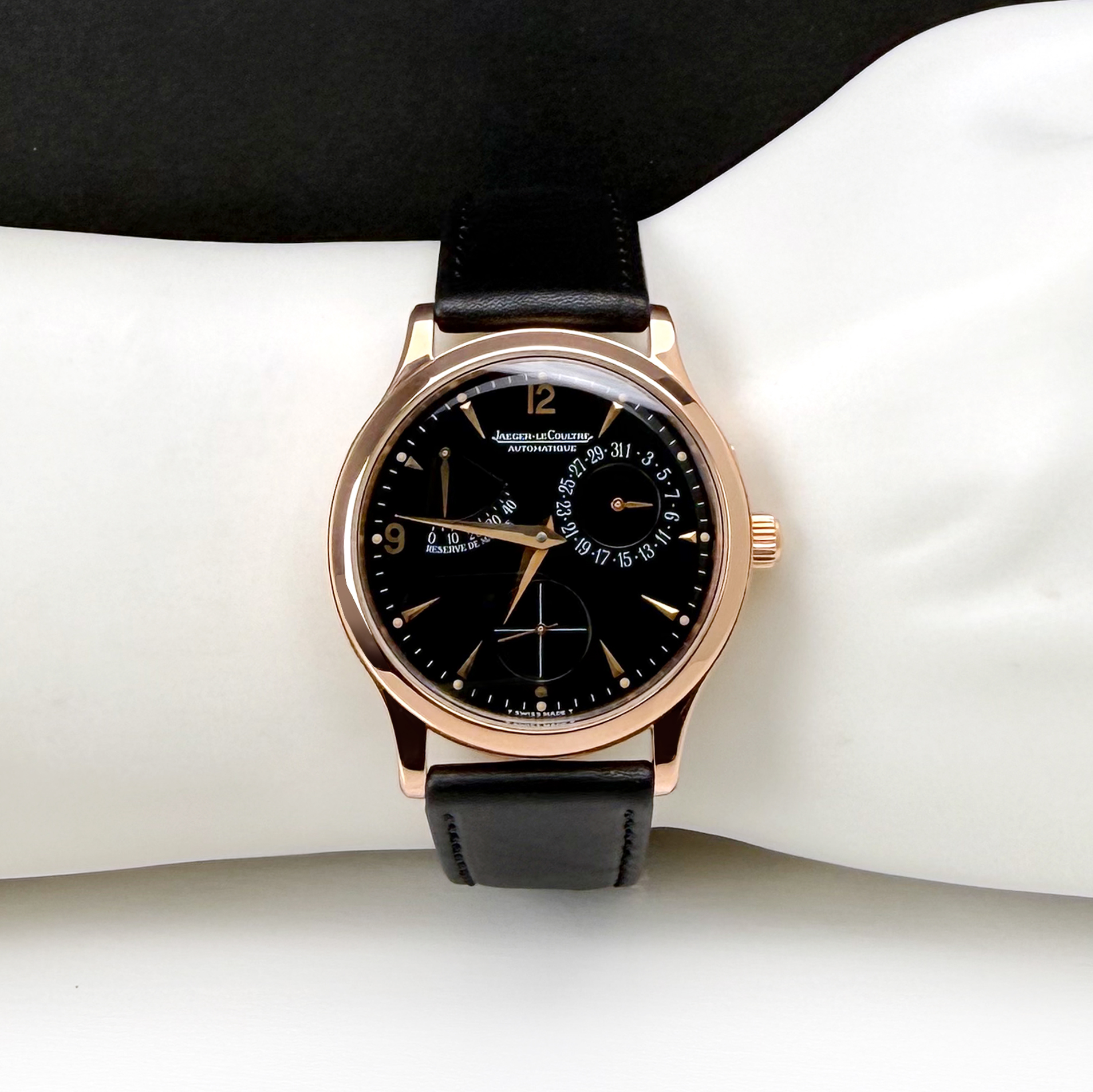 Jaeger-LeCoultre Master Control Reserve de Marche Black Dial Rose Gold