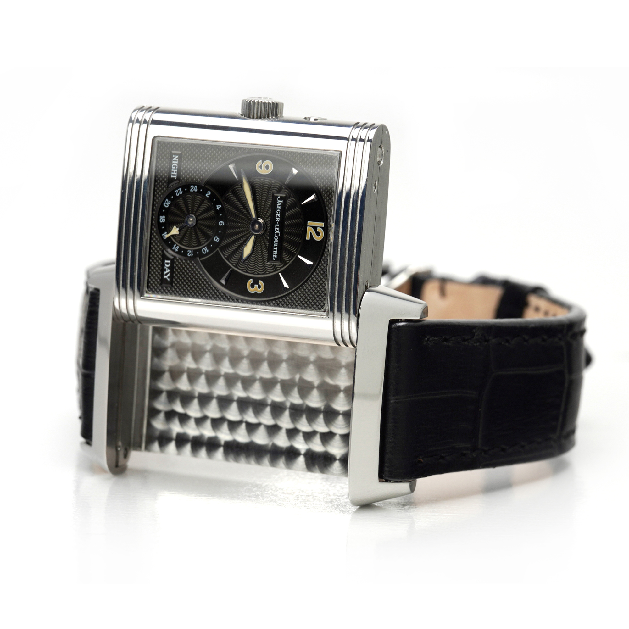 Jaeger-LeCoultre Reverso Duoface Night & Day Steel Silver Black Dial