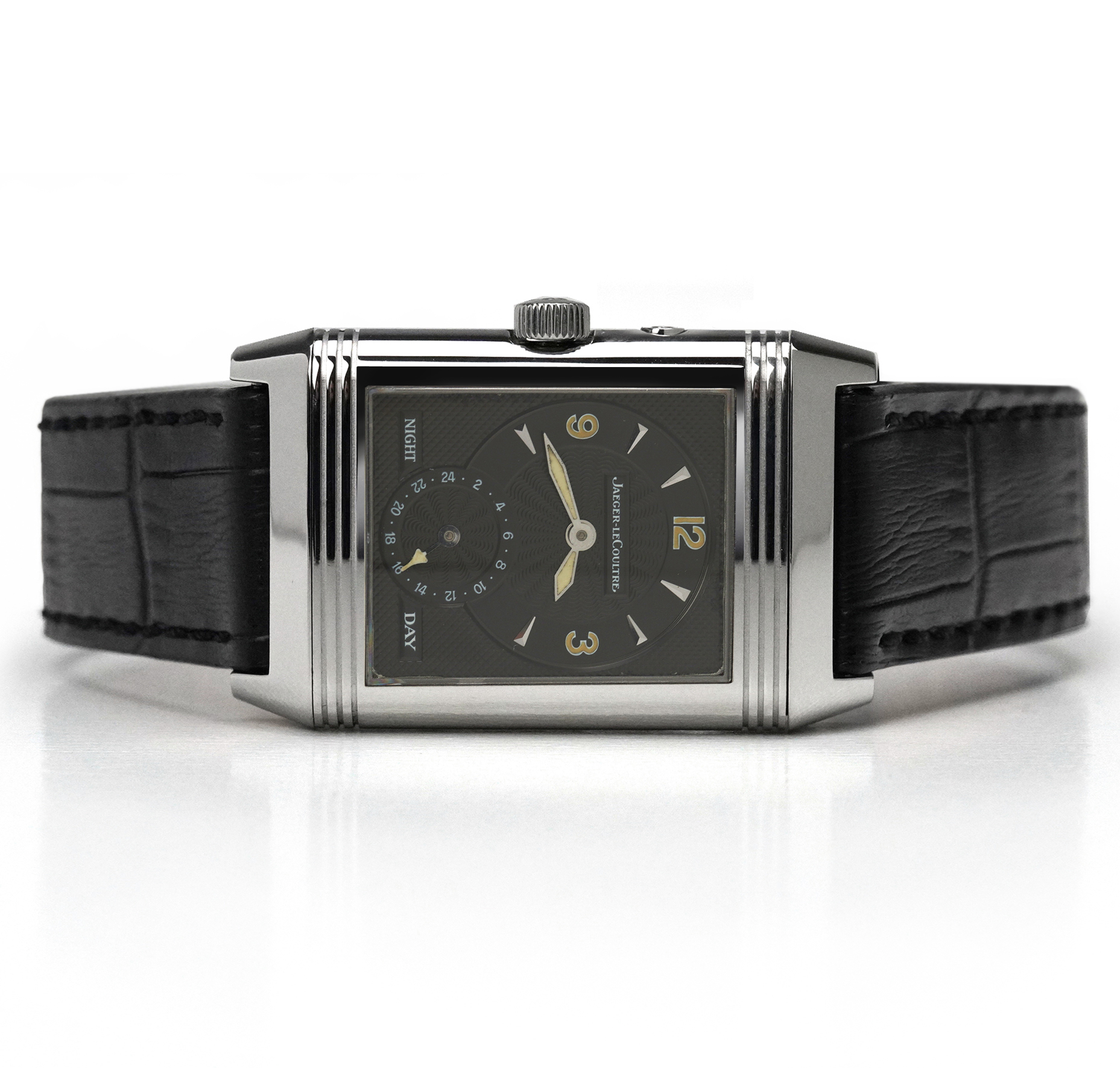 Jaeger-LeCoultre Reverso Duoface Night & Day Steel Silver Black Dial